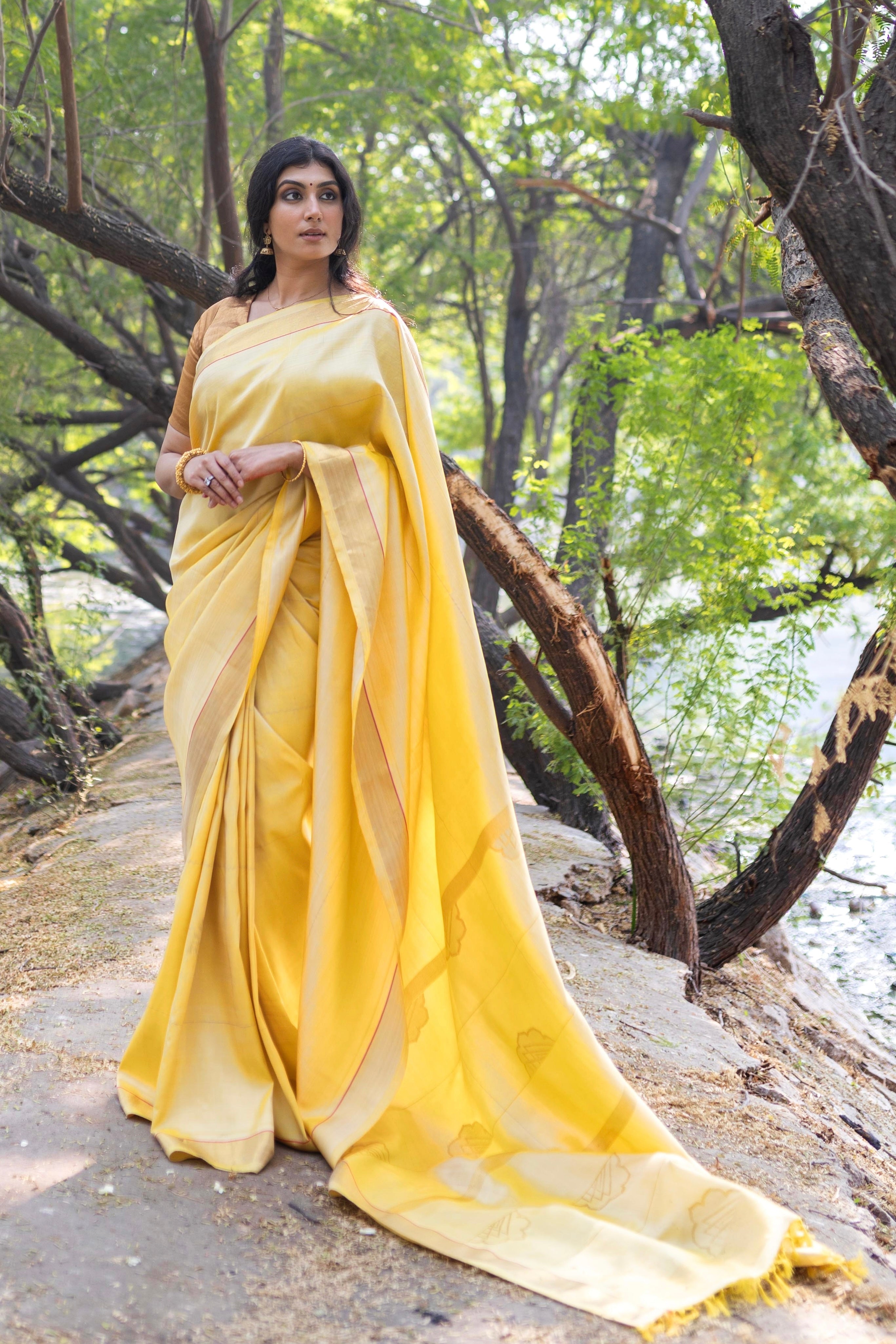 Shubhra Kanjivaram Saree - Natural Dyed