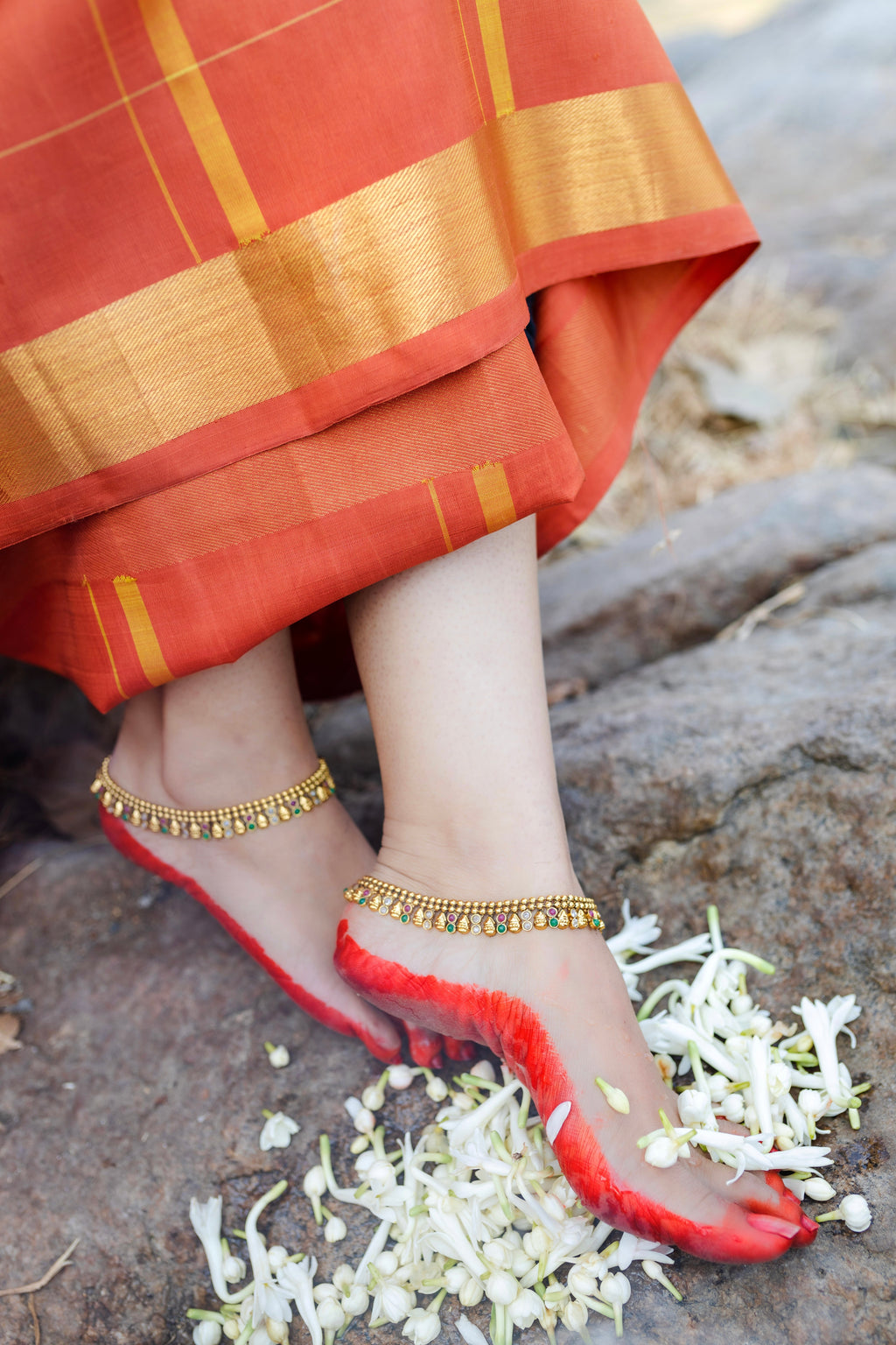 Kumkum Kanjivaram Saree - Natural Dyed