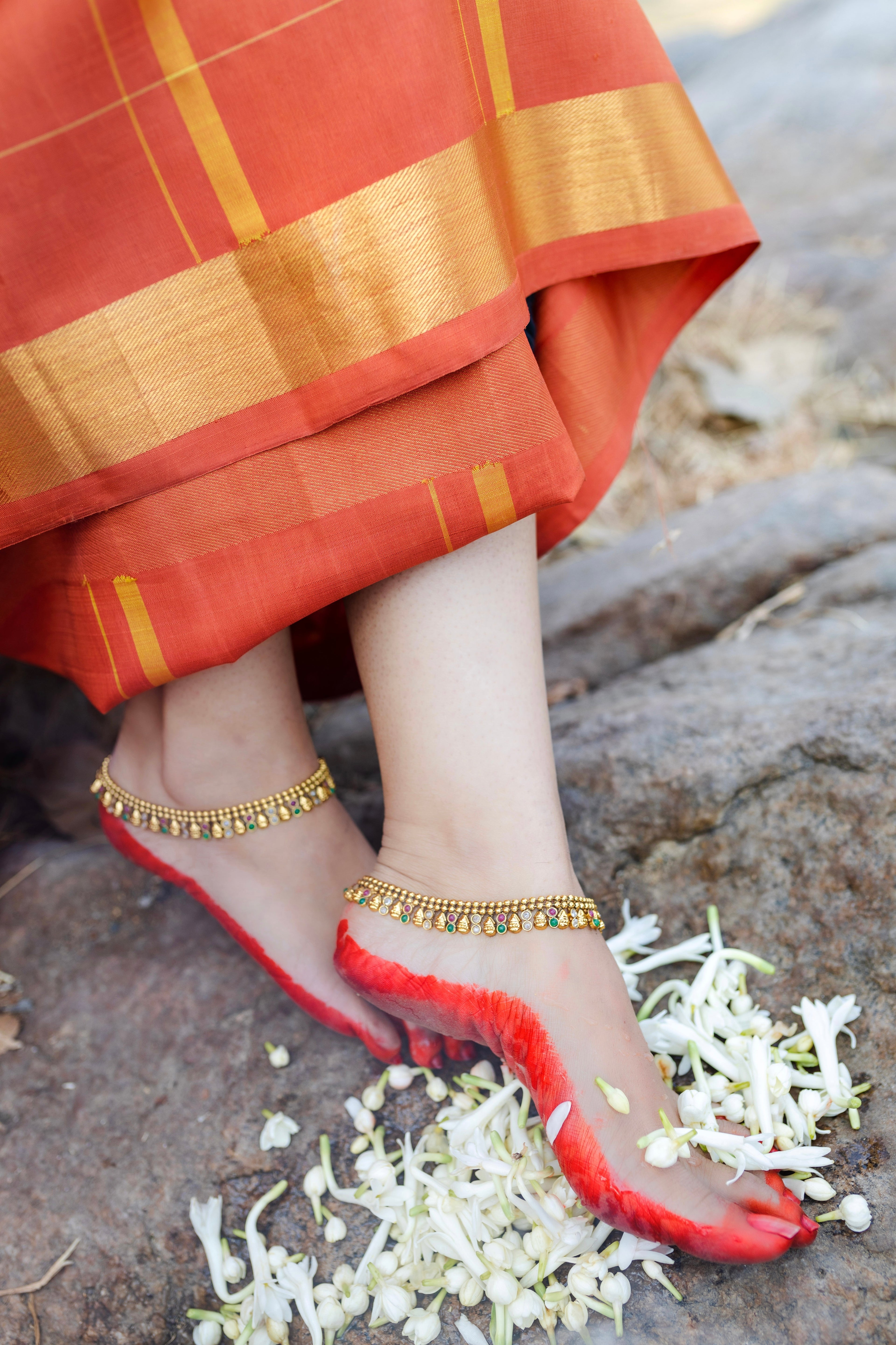 Kumkum Kanjivaram Saree - Natural Dyed