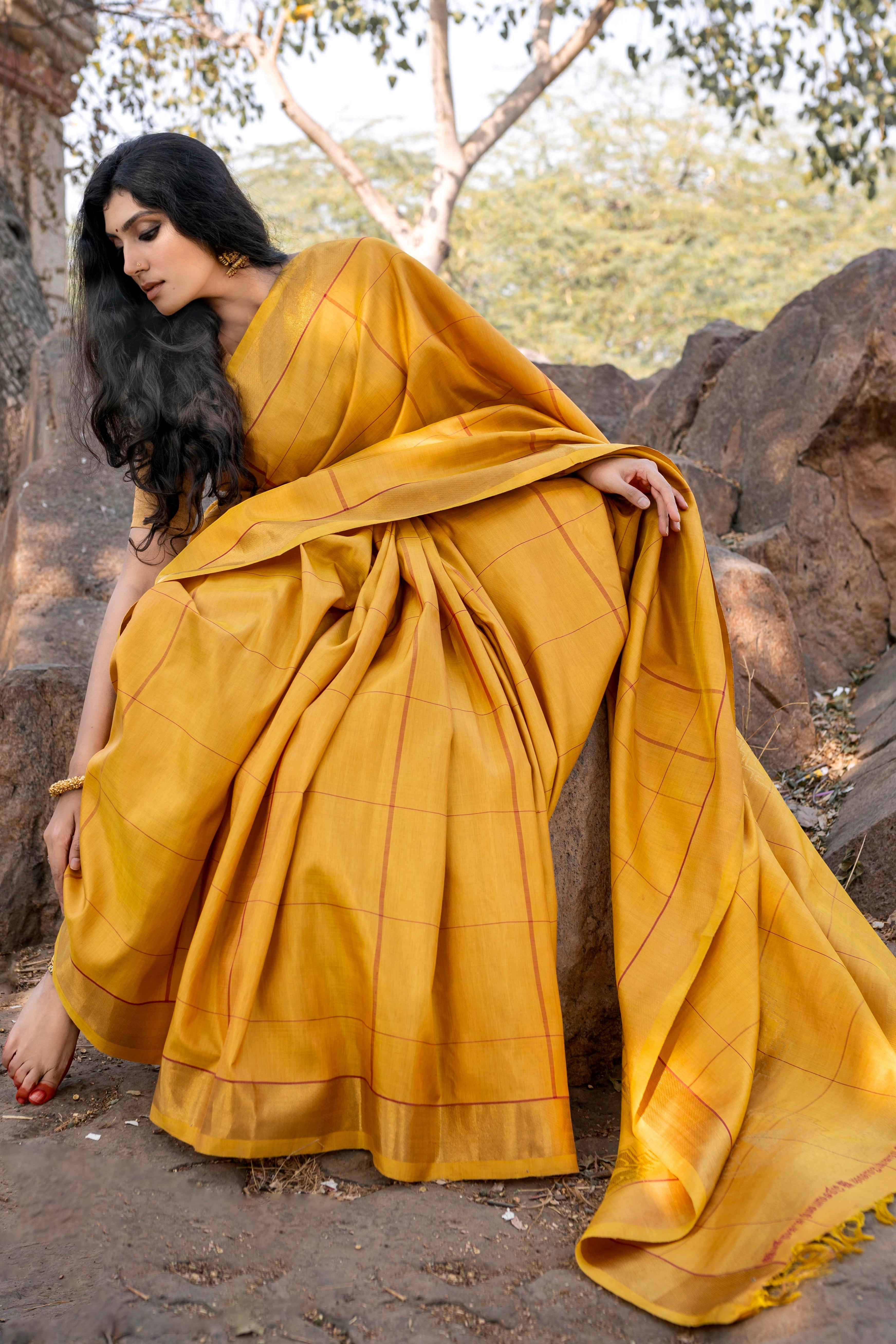 Samandi Kanjivaram Saree - Natural Dyed