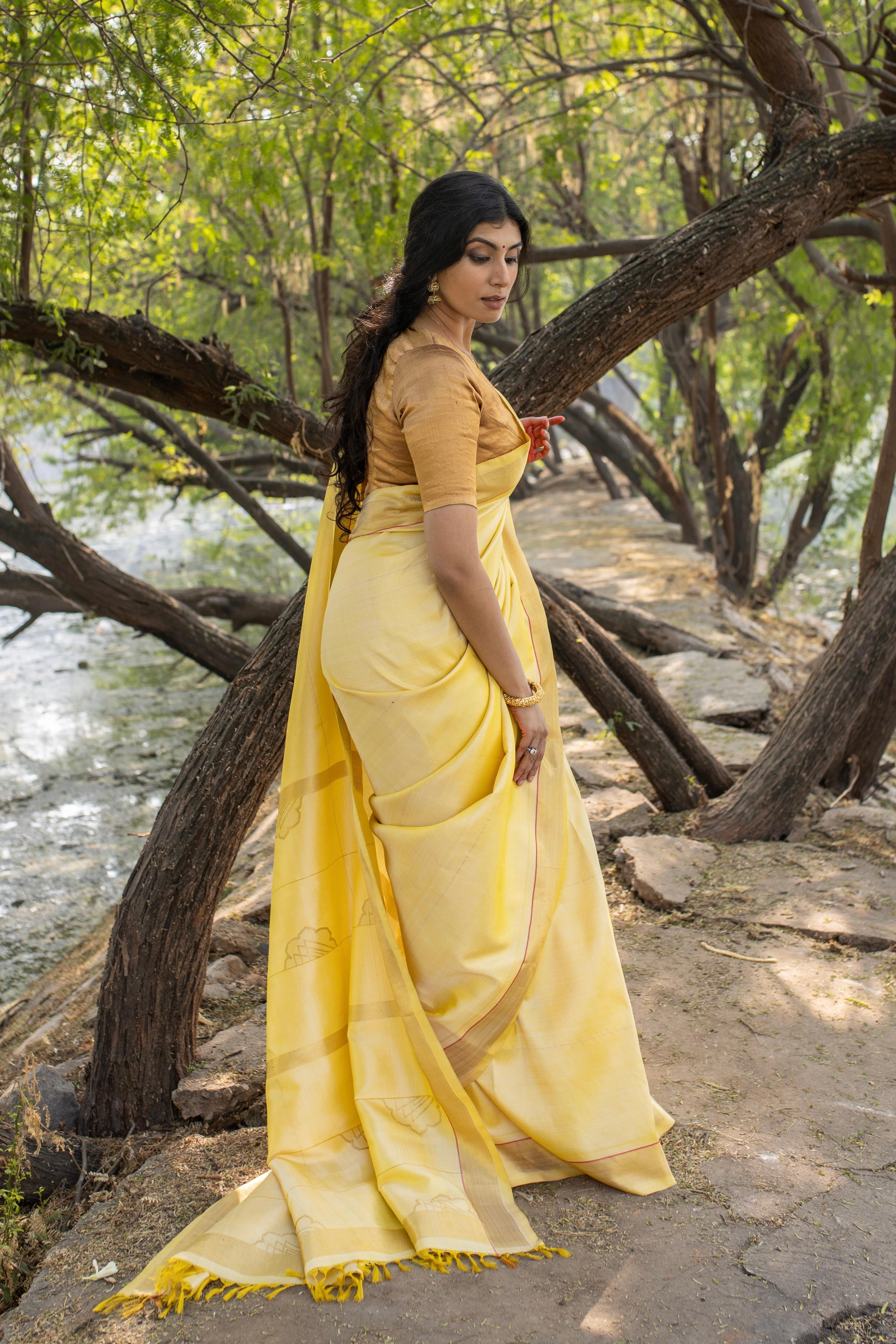Shubhra Kanjivaram Saree - Natural Dyed