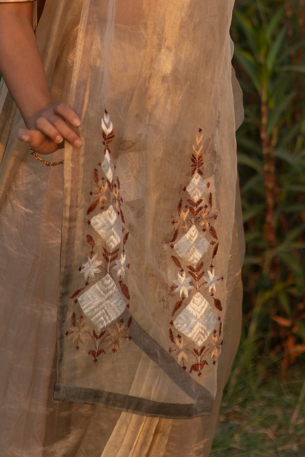 Kanak Phulkari Saree